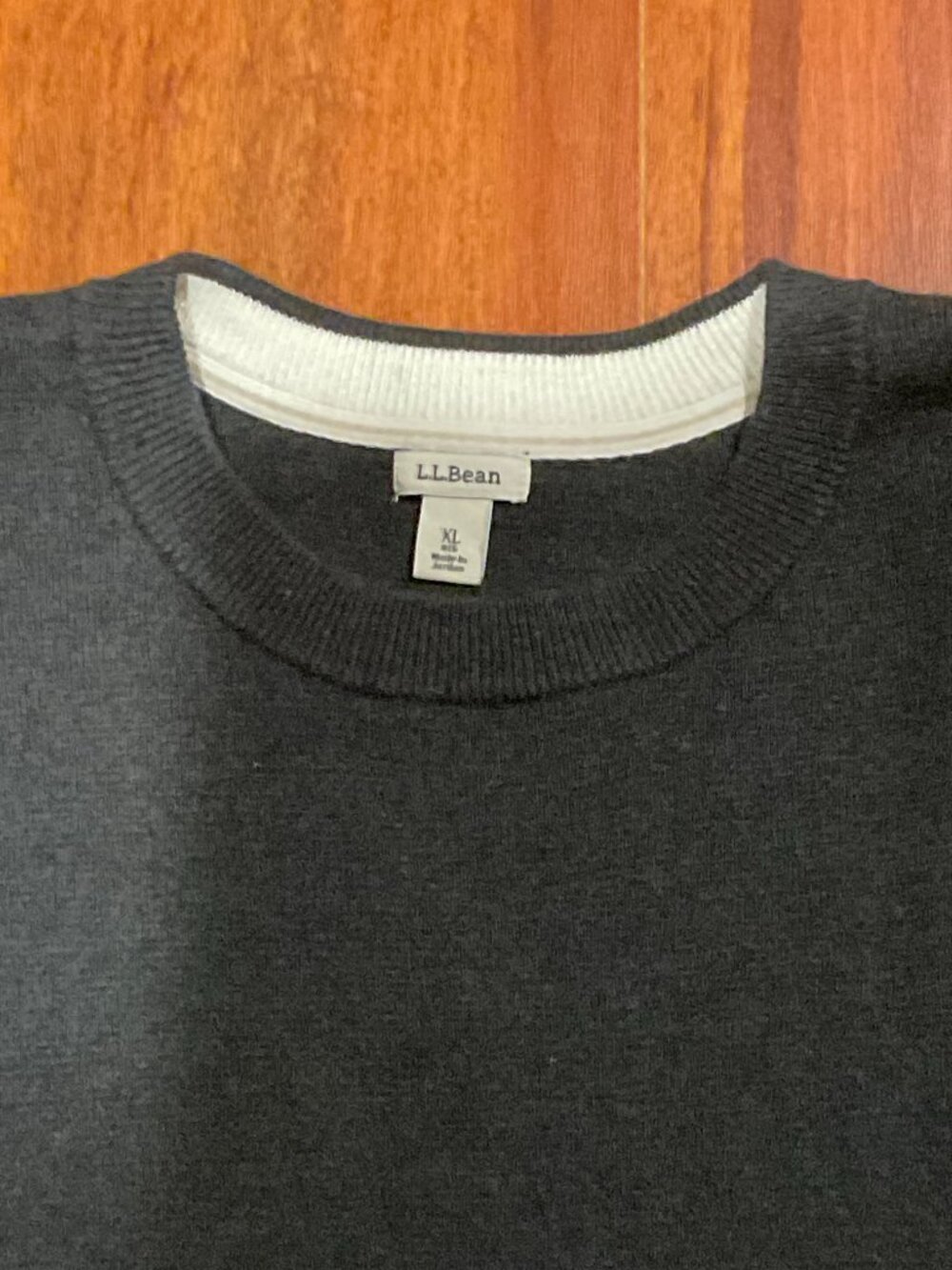 L.L. Bean "Wicked Soft" Cotton/Cashmere Crewneck Sweater- XL - Charcoal - Picture 3 of 3